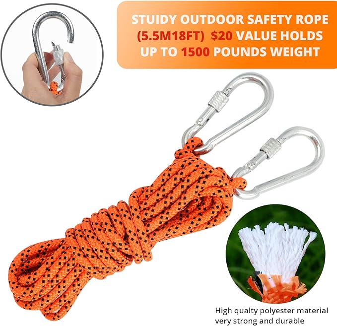 Spring Pole Rope Toys: Rope Pull & Tug of War with a Big Spring Pole Kit & 2 Strong 16ft Toys - Muscle Builder Interactive Toy for Pitbull Medium to Large Dog