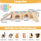 Guinea Pig Hideout, Guinea Pigs House with Stairs and Mats Extra Large Guinea Piggy Castle Detachable Hideouts for Small Animals Wooden Guinea Pig Habitats with Multiple Doors and Windows