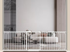 Extra Wide Baby Gate 85.8-104.5 Inch, Pressure Mounted No Drilling, for Stairs & Doorways, Metal White Indoor Safety Gate for Kids and Dogs