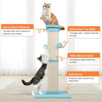 Cat Scratching Post 33 Inch Nature Sisal Cat Scratch Post for Indoor Cats, Large Cat Scratcher Protect Your Furniture, Cyan