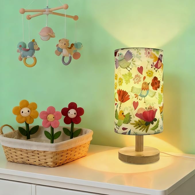 Flower Table Lamp for Girls Bedroom, Boho Pink Flowers Toddler Nursery nightlight, 3 Color Brightness, Pink Lamp, Bedtime Reading Light, Christmas Gifts for Girls