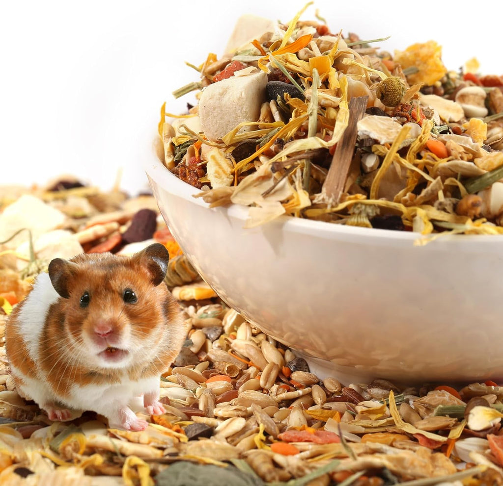 Gourmet Hamster & Gerbil Food, Dry Food for Hamsters-Supports Healthy Digestion and Healthy Teeth Unique Edible Treats for Guinea Pigs, Hamsters, Gerbils
