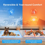 MH MYLUNE HOME Dog Cooling Mat 36x23 Inch - Arc-Chill Cool Fiber, Endothermic Color Changing Pet Pad for Dogs & Cats, Double-Sided Cooling & Warm, Foldable & Washable Summer Blanket