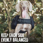 OneTigris Dog Backpack for Medium & Large Dogs, Nylon Backpack for Dogs Tactical Pet Backpack with Side Pockets for Hiking Walking Training Running (Black, Large)