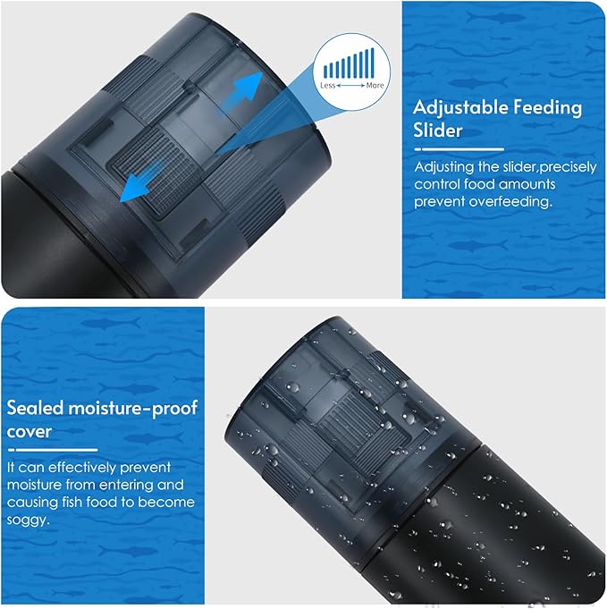 WiFi Automatic Fish Feeder (2.4GHz Only), Smart Fish Feeder with Timer & App Control, 3 Ports Dry Food Dispenser for Aquarium/Tank, Ideal for Vacation & Daily Use