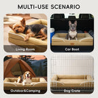 Homemate Dog Bed Large Sized Dog: 36"x27" Orthopedic Pet Bed with Toy | Large Dogs Bed with Non-Slip Botton & Removable Washable Cover Cat Bed Sofa L Outdoor Crate Pad Couch Brown