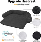 Calming Dog Bed Fluffy Plush Dog Mat for Furniture Protector with Removable Washable Cover for Large Medium Small Dogs and Cats (Large(45x37x6), Dark Grey)