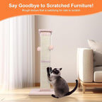 Cat Scratching Post 33 Inch Nature Sisal Cat Scratch Post for Indoor Cats, Large Cat Scratcher Protect Your Furniture Pink