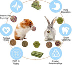 Grddaef Rabbit Toys, Guinea Pig Toys 25 Pcs Natural Timothy Hay Bunny Chews and Treats for Hamster Chinchilla Gerbil