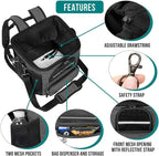 PetAmi Dog Bike Basket, Soft-Sided Ventilated Dog Bike Carrier Backpack, Pet Bicycle Basket for Bike Handlebar, Small Medium Puppy Cat Kitten Car Booster Seat with Safety Strap, Max 18 lbs, Dark Gray