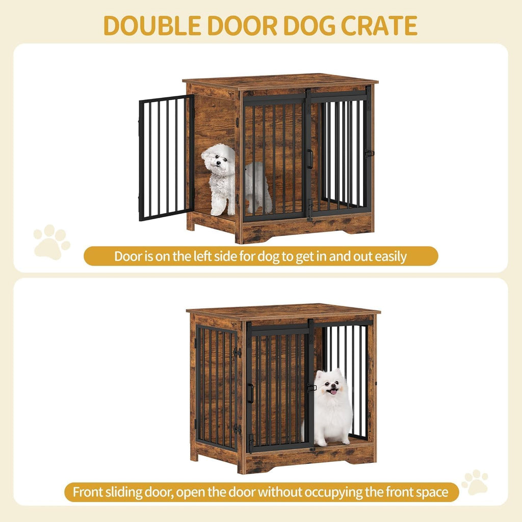 27.2" Dog Crate Furniture with Barn Door. Everyday comfort that fits naturally into your space.