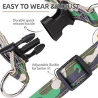 PUPTECK No Pull Dog Harness Soft Adjustable Basic Nylon Step in Puppy Vest Outdoor Walking with ID Tag, Camouflage, M