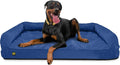 K9 Ballistics Tough Orthopedic X-Large Bolster Dog Bed - Washable, Durable and Water Resistant Dog Bed - Made for (XL) Big Dogs, 54"x38", Blue Quartz