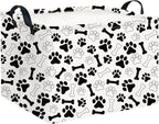 CLOCOR Rectangular Storage Basket,Collapsible Fabric Storage Container,Waterproof Toy Bin with Handles,Gift Basket(Paw)