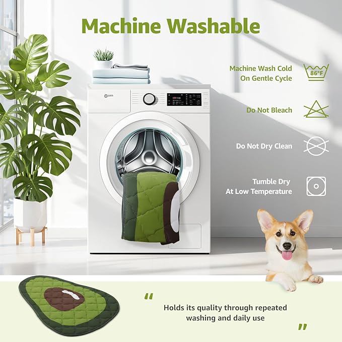 LOOBANI Dog Cooling Mat 50"x38"- Cute Avocado Cooling Mat for Dogs (Cool & Warm Side), Waterproof Self-Cooling Mat for Crate, Floor, Car for Small Dogs, Cats, Pet, Green 50"x38"