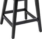 Bar Stools Set of 2, 26 Inch Upholstered Barstools with 13.8" High Back and Footrest, Swivel Counter Height Barstools for Kitchen Island Home Bar Performance Fabric Black