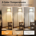 AKASUKI Floor Lamp for Living Room with 3 Color Temperatures, Foot Switch Standing Lamps for Living Room, Bedroom, Office, Arc Mordern Floor Lamp with 9W LED Bulb Included