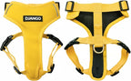 Adventure Dog Harness - Stylish Large Dog Harness for Outdoor Adventures and Everyday Wear - Dandelion Yellow Neoprene Adjustable Harness for Dogs with Reflective Piping and Solid Brass D-Ring