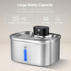 BOORCA Wireless Cat Water Fountain Stainless Steel, 169oz/5L Cordless Smart Pet Water Fountain with 5000mAh Battery & Ultra Quiet Pump, Automatic Pet Water Dispenser for Cats & Dogs, 3 Filters