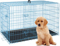 BestPet | Dog Crate | 24" | Blue | Foldable Metal Kennel with Double Doors, Secure Slide-Bolt Latches, Leakproof Tray | Portable Dog Cage for Small Breeds | for Travel, Indoor & Outdoor Use