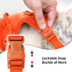No Pull Dog Harness, Puppy Vest with Front Clip for Small Medium Large Sized Dog(Orange,L)