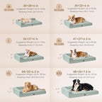 EHEYCIGA Large Dog Bed Memory Foam for Crate, Orthopedic Dog Bed Large Size Dogs with Washable Removable Cover, Waterproof Pet Sofa Couch with Nonskid Bottom, 35x22x6, Greyish Green | Small Dog Sofa with Washable Removable Cover, Waterproof Pet Couch f...