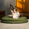 ClevaHome Orthopedic Dog Bed for Large Dogs, 42 inches Dual Layer Water Repellent Round Pet Bed with Washable Cover Nonslip Bottom (Olive Branch)