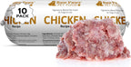 Raw Paws Signature Blend Pet Food for Dog & Cats - Chicken Recipe, 1-lb Rolls (10 Pack) - Frozen Fresh Dog Food - Made in USA - Natural Raw Diet Dog Food Log