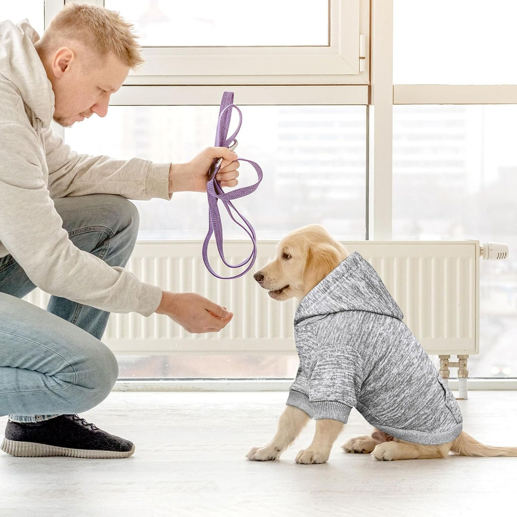 Dog Sweaters for Small Dogs Dog Hoodie Fleece Dog Sweater Soft Dog Clothes Sweatshirt with Pocket Dog Hoodie for Small Dogs Puppy Sweater(Grey&XS)