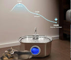Stainless Steel Cat Water Fountain, 108oz/3.2L Automatic Pet Water Dispenser with Water Level Window, Quiet Pump, Multi-Stage Filtration for Cats and Dogs