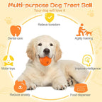 HIPPIH Dog Puzzle Toy 2 Pack, Interactive Dog Toys for Treat Dispensing, Durable Puppy Toys for Teething, Dog Treat Ball for Teeth/Slow Feeder/IQ Training/Playing, Blue-2.75‘’, Orange-3.14‘’