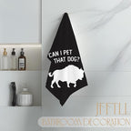 Funny Cow Kitchen Towels, Gifts for Cow Lovers, Animal Lover Gifts Dish Tea Towels for Kitchen Decor, Can I Pet That Dog Decorative Hand Towel for Bathroom, 16x24 Inch