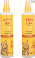 BURT'S BEES FOR PETS Waterless Cat Shampoo Spray, No-Rinse Cat Dry Shampoo with Shea Butter & Honey for Gentle Cleaning Between Baths, pH Balanced, No Harsh Detergents, 10 Fl Oz - 2 Pack