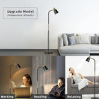 Floor Lamp, Dimmable Floor Lamps for Living Rooms & Bedrooms, Farmhouse Reading Lamp - Standing, Adjustable Metal Heads Indoor Task Lighting for Living Room Bedroom Office (Dimmable Black)