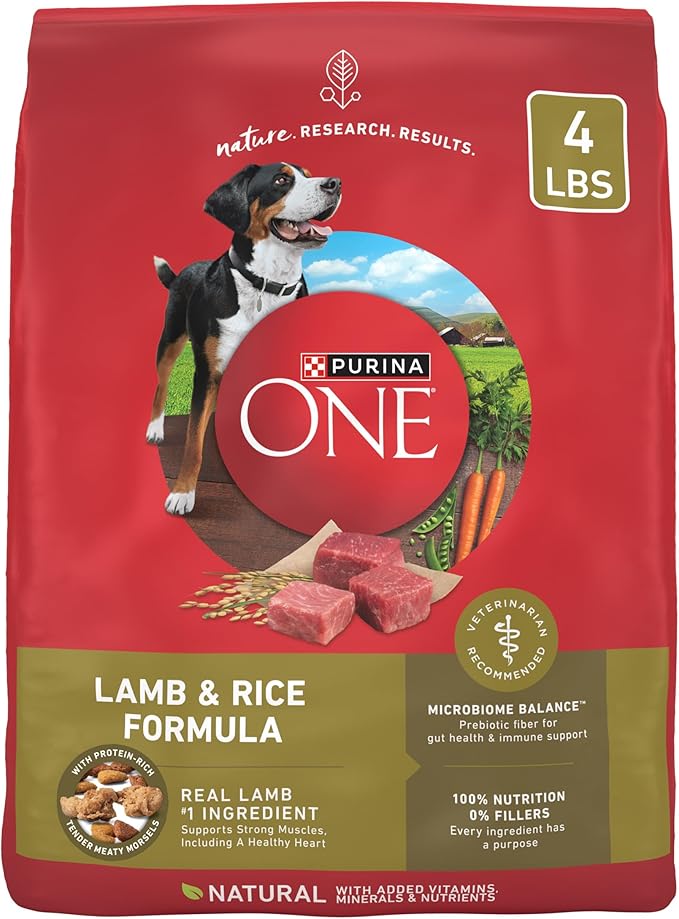 Purina ONE Dry Dog Food Lamb and Rice Formula - (Pack of 4) 4 lb. Bags