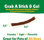 Lucky Premium Treats Lucky Shorty Slims - Sweet Potato and Chicken Jerky Dog Treats, Crunchy Dog Chew Sticks with Real Chicken and Sweet Potato for Small to Large Dogs (29 Count)