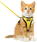 Dooradar Cat Harness and Leash Set, Escape Proof Safe Adjustable Kitten Vest Harnesses for Walking, Easy Control Soft Breathable Mesh Jacket with Reflective Strips for Cats, Yellow, XXS