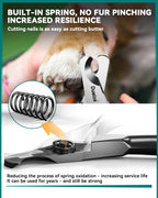 Dog Nail Clippers - All Steel Material, 1.22-Inch Large Opening, Built-in Spring, No Fur Pinch, for Medium to Large Dogs and Cats, Professional Pet Nail Trimmers, with Free Nail File