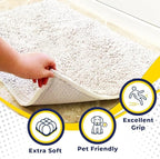Muddy Mat® | Super Absorbent Door Mat Indoor, Microfiber Quick Dry Chenille Entryway Rug, Non-Slip Front Door Mat, Indoor Mats for Entryway, Machine Washable Pet Rug, White 28"x18"
