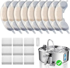 Smartoo Official 9 Packs Dog Water Filter Replacement and 9 Sponges with 1 Pump Holder for 7L/236oz/1.8Gal Stainless Steel Dog Water Fountain