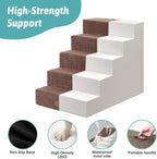 Dog Stairs for Small Dogs, 5 Tier Wider Pet Stairs for High Beds, 23.6" H Non-Slip Dog Steps for Old Cats, Puppies, Small Medium Dogs, 29.5x19.7x23.6 inch, Brown
