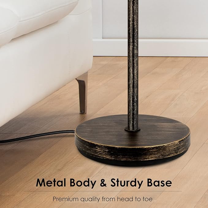 BoostArea Torchiere Floor Lamp Antique Bronze, 24W Super Bright LED Standing Lamp, 3000K Dimmable Pole Lamp with Rotary Switch, 70 Inch Tall Metal Modern Floor Lamps for Living Room/Bedroom/Office/Den