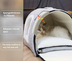cat Bed cave-cat beds for Indoor Cats,Soft and Comfortable Cute Pet Bed，cat House,with Removable Washable Cushioned Pillow,Enclosed cat Bed,Kitty pet hut、Hideaway,Small Large Dog Tent (Grey)