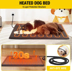 Aivituvin Dog House Outdoor Heated Dog Kennel with Insulated Liner & Heater for Winter Strong Iron Frame Large Dog Cage for Small & Medium Dogs,33.5"