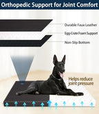 Waterproof Vinyl Leather Dog Bed for Small Dogs, Wipeable Dog Pad, Easy to Clean, Pet Hair Resistant Kennel Bed