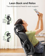 Marsail Ergonomic Mesh Office Chair,Ergonomic Dsk Chair with 2D Headrest,Adjustable Lumbar Support & Up and Down Armrest