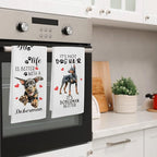 Doberman Gifts Kitchen Towels Set of 2, Funny Dog Hand Towels for Kitchen Bathroom Decor, Life is Better with A Doberman Gifts for Women Dog Lovers Moms Owners Dishcloths Dish Towel 16X24 Inches
