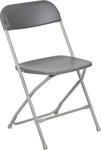 Flash Furniture Hercules Series Plastic Folding Chair - Grey - 650LB Weight Capacity Comfortable Event Chair - Lightweight Folding Chair