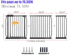 Baby Gates Extra Wide 71.5-76.4 Inch Large Baby Gates for Stairs Tension Pet Dog Gates Indoor for Doorways No Drilling Pressure Mounted Pet Gates for Kids