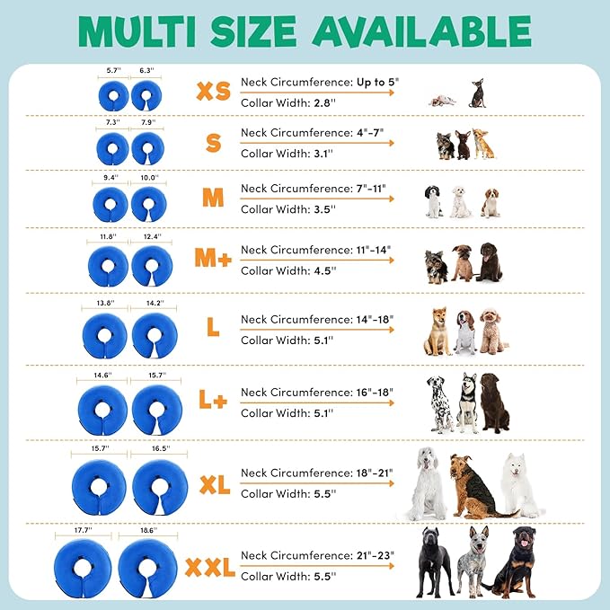 BENCMATE Inflatable Dog Cone Collar Alternative, Soft Dog Cone for Small Medium Large Dogs and Cats, Neck Recovery ECollar Donut Collar After Surgery (Small, Purple)